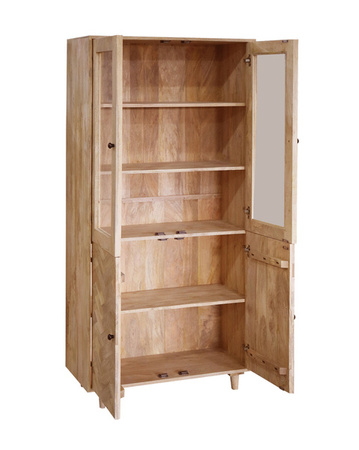 Drewniana witryna w stylu skandynawskim w jodełkę PQ-PR09-MN