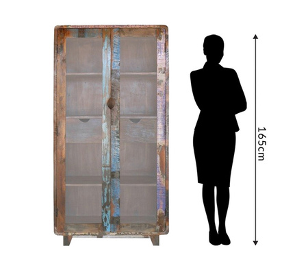 Drewniana witryna w stylu retro RT-09-RC