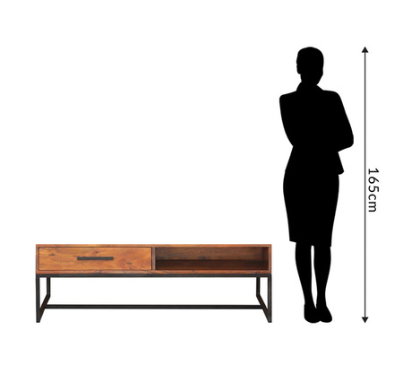 Industrialny stolik kawowy, ława z szufladą LV-1446-AWL