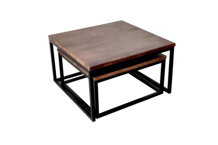 Dwuczęściowy zestaw kwadratowych stolików kawowych SH-73-MWL