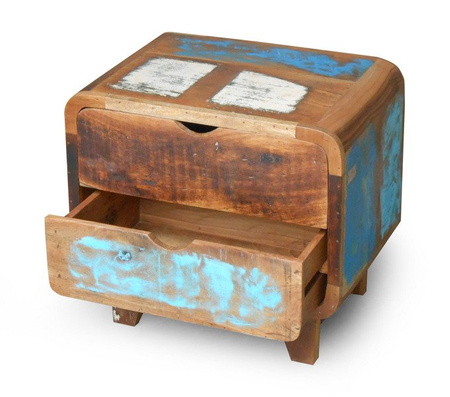 Niska szafka nocna z drewna z odzysku RT-04-RC