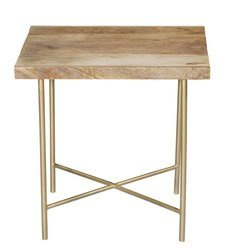 Drewniany stolik kawowy na złotych nogach RG-08-MN