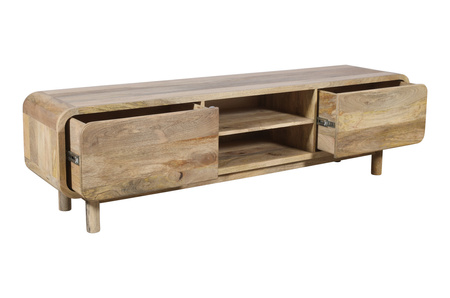 Szafka RTV mango 180 cm z litego drewna w stylu retro mid-century – natural BC-06-MN