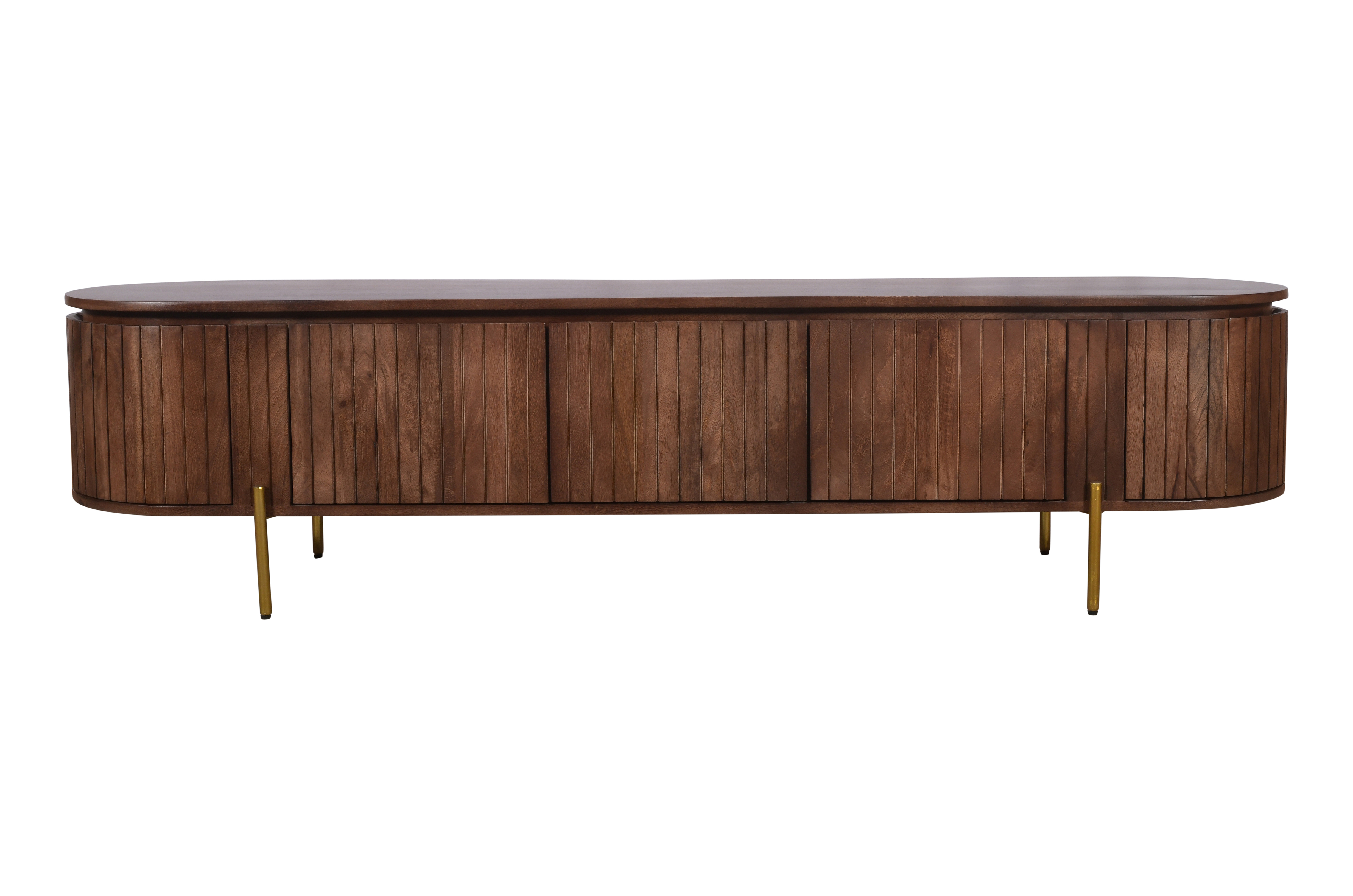 Drewniana szafka RTV z lamelami w stylu classic modern HS-07-MWL